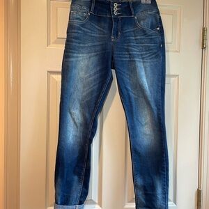Hydraulic Blue “Murray” Ankle Skinny Jeans with Lived-In Look, Size 6
